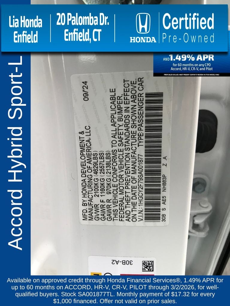2025 Honda Accord Hybrid Sport-L