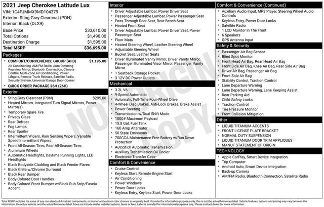 2021 Jeep Cherokee Latitude Lux