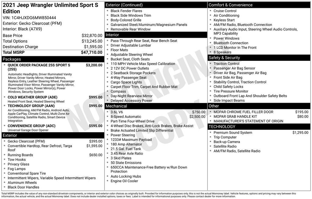 2021 Jeep Wrangler Unlimited Sport S