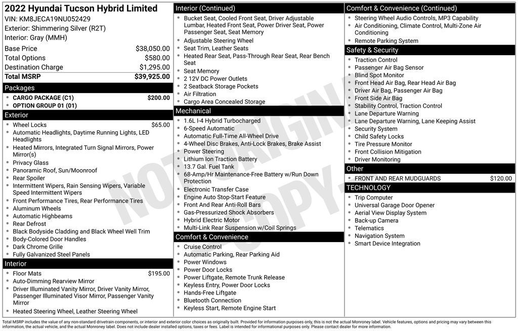 2022 Hyundai TUCSON HYBRID Limited