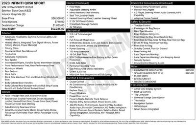 2023 INFINITI QX50 SPORT ***CERTIFIED***