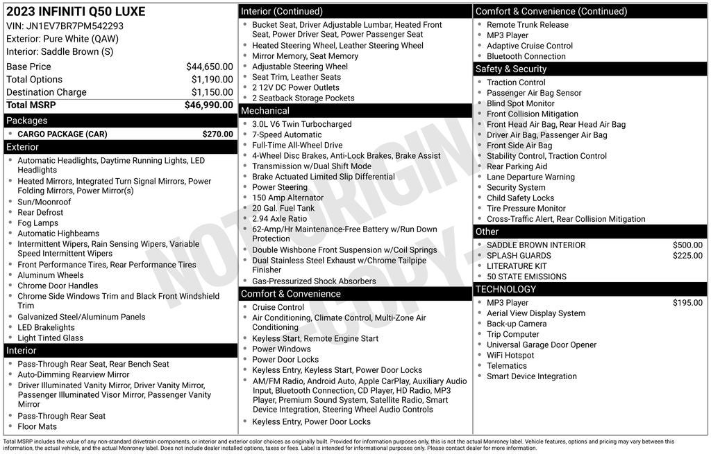 2023 INFINITI Q50 LUXE ***CERTIFIED***