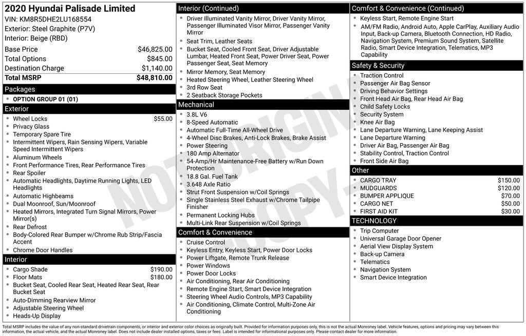 2020 Hyundai PALISADE Limited