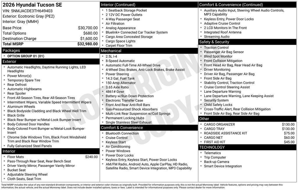 2026 Hyundai TUCSON SE AWD