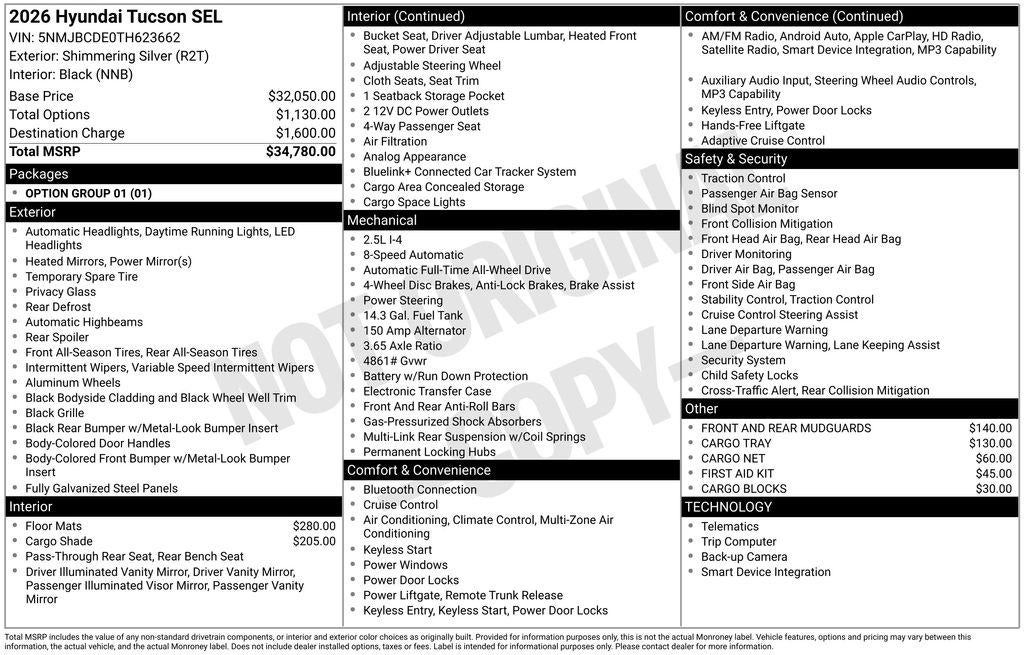 2026 Hyundai TUCSON SEL AWD