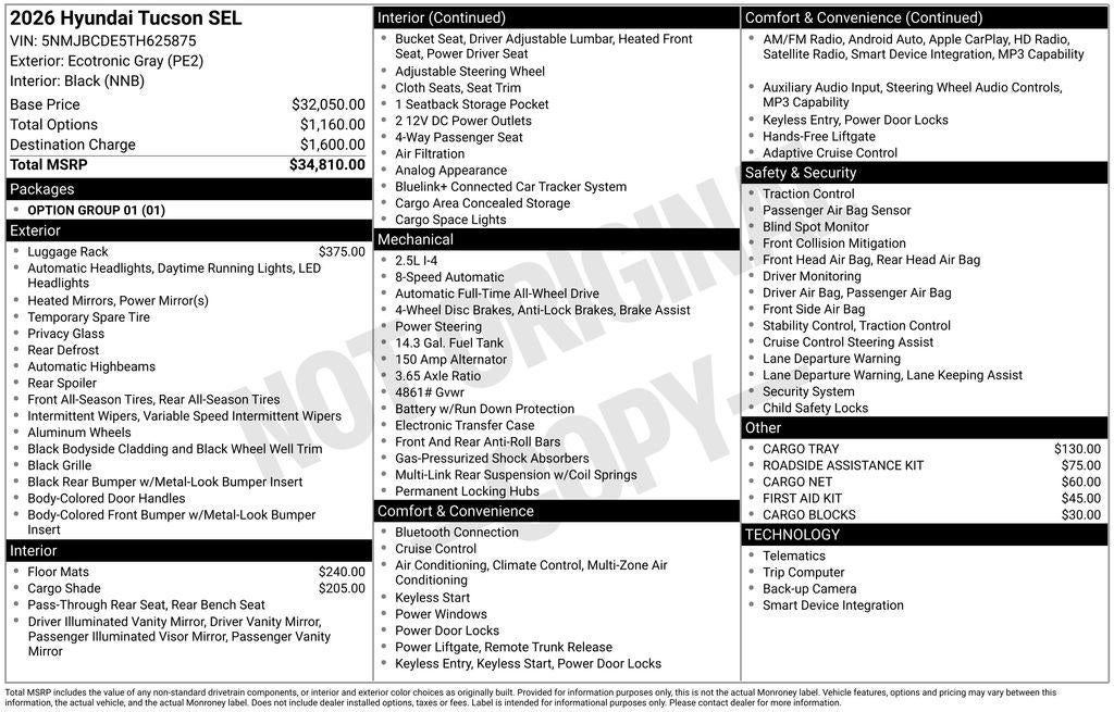 2026 Hyundai TUCSON SEL AWD