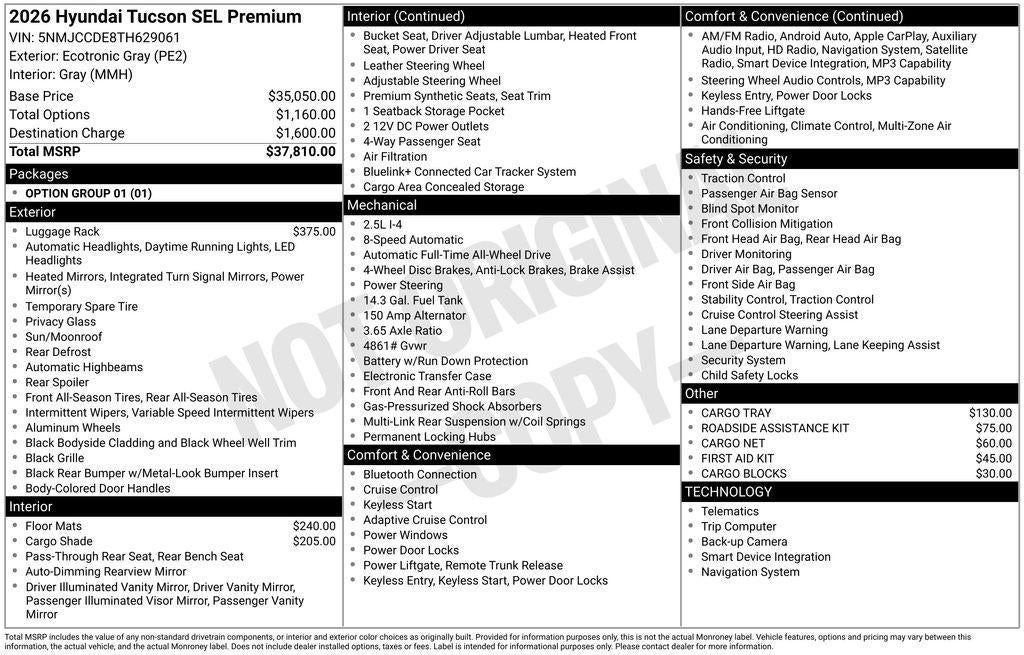 2026 Hyundai TUCSON SEL Premium AWD