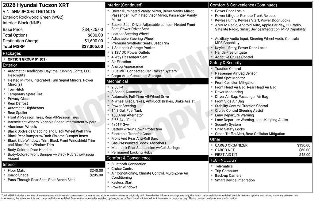 2026 Hyundai TUCSON XRT AWD
