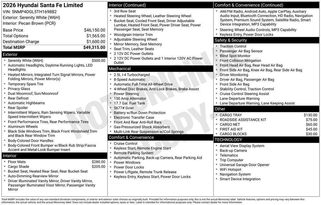 2026 Hyundai SANTA FE Limited AWD