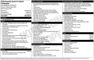 2026 Hyundai SANTA FE HYBRID Calligraphy