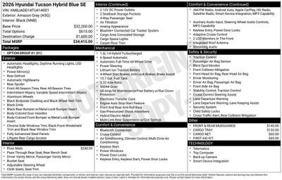 2026 Hyundai TUCSON HYBRID Blue