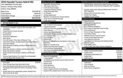 2026 Hyundai TUCSON HYBRID SEL AWD