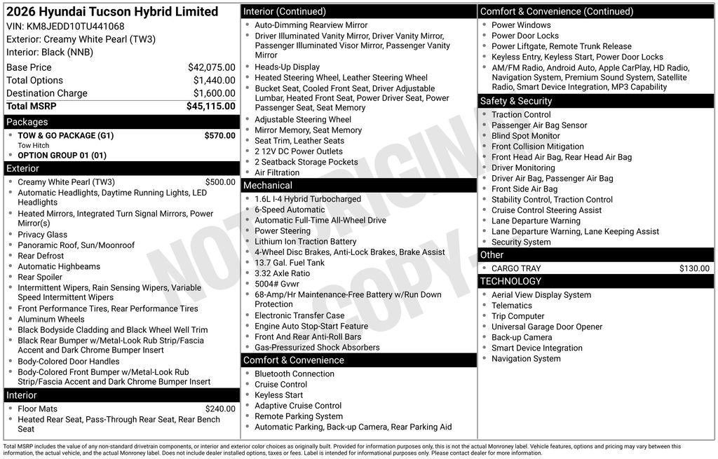 2026 Hyundai TUCSON HYBRID Limited