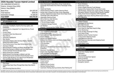 2026 Hyundai TUCSON HYBRID Limited