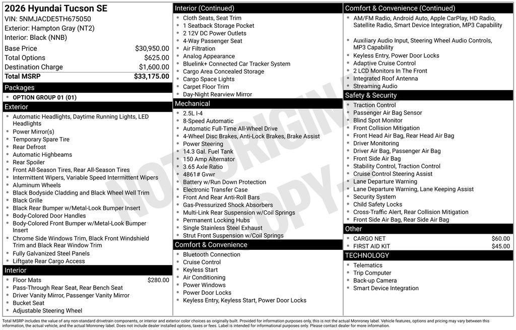2026 Hyundai TUCSON SE AWD
