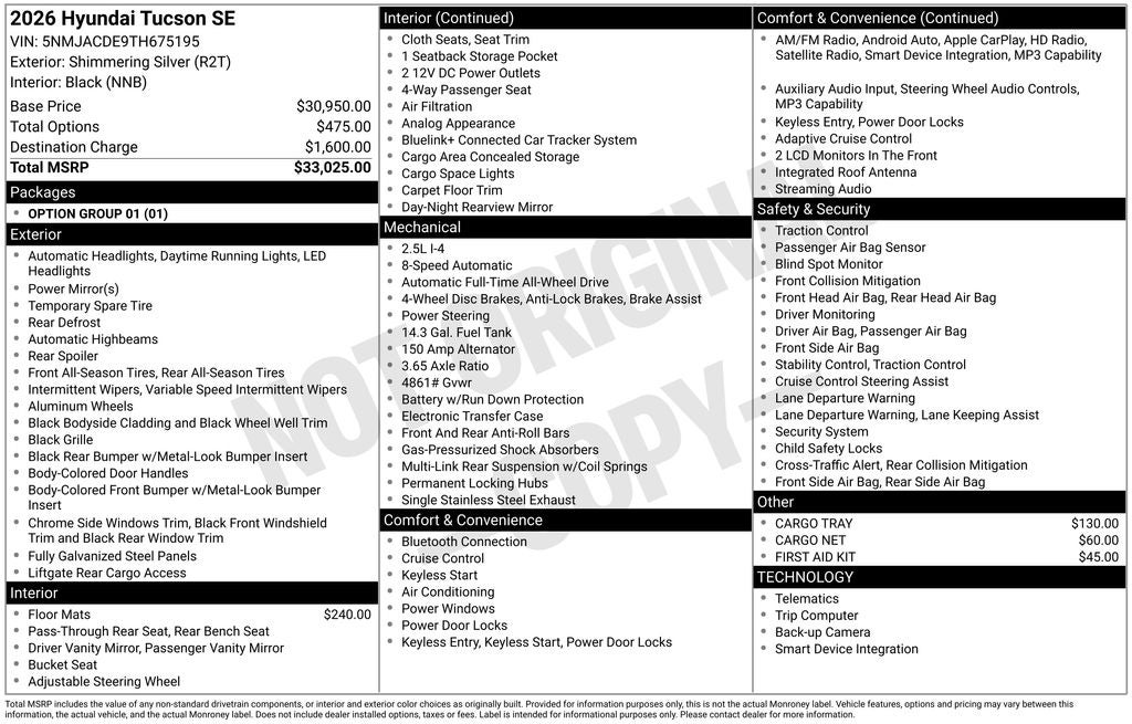 2026 Hyundai TUCSON SE AWD