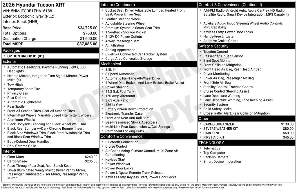 2026 Hyundai TUCSON XRT AWD