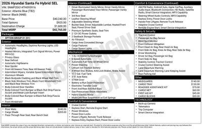 2026 Hyundai SANTA FE HYBRID SEL