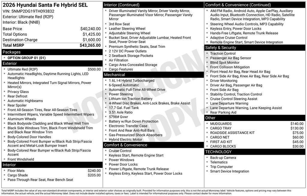 2026 Hyundai SANTA FE HYBRID SEL