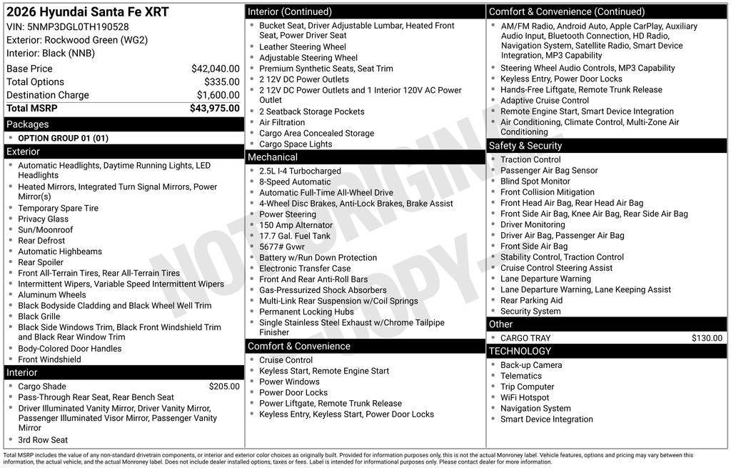2026 Hyundai SANTA FE XRT AWD