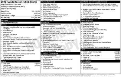 2026 Hyundai TUCSON HYBRID Blue