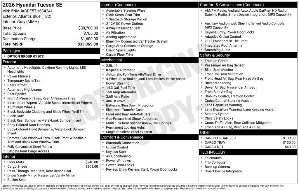 2026 Hyundai TUCSON SE AWD
