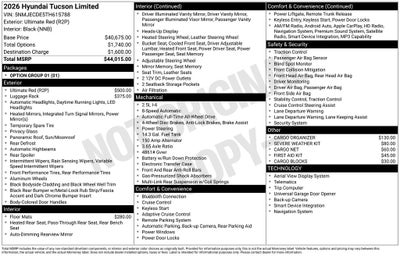 2026 Hyundai TUCSON Limited AWD