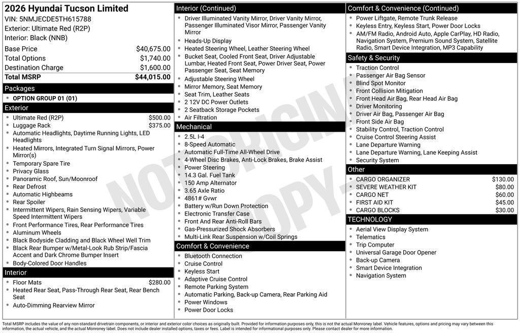 2026 Hyundai TUCSON Limited AWD