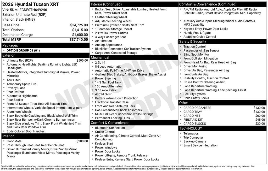 2026 Hyundai TUCSON XRT AWD