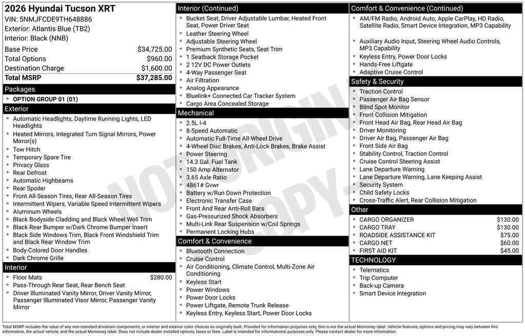 2026 Hyundai TUCSON XRT AWD