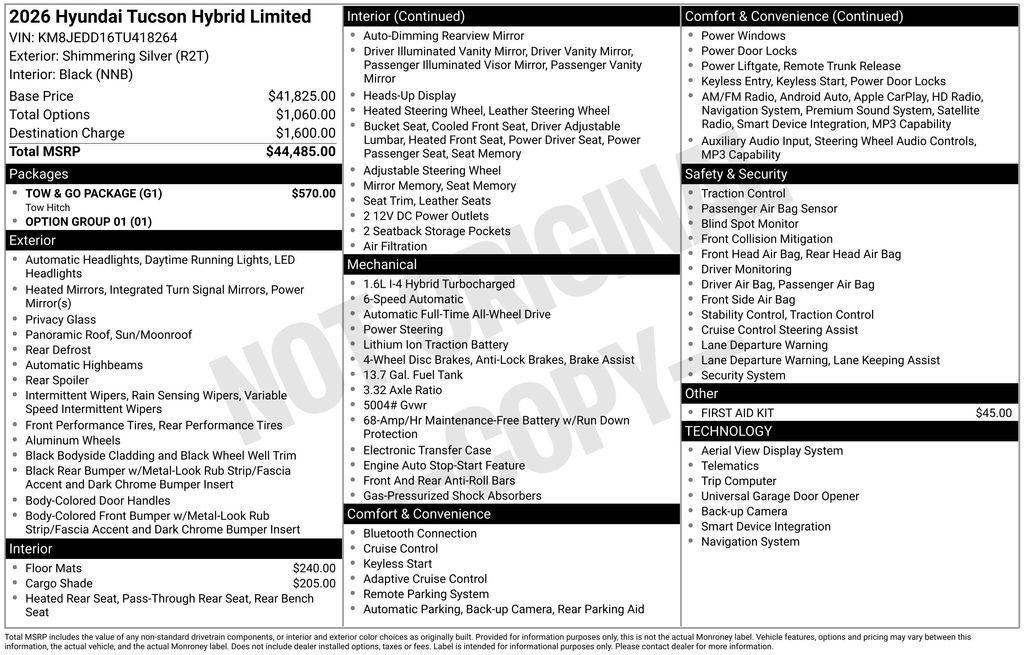 2026 Hyundai TUCSON HYBRID Limited