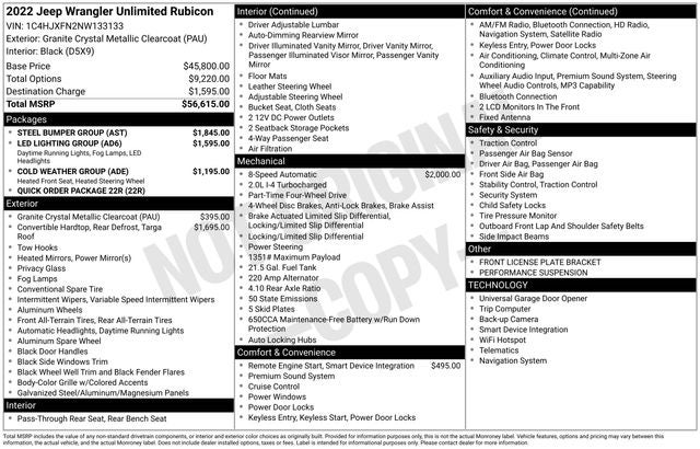 2022 Jeep Wrangler Unlimited Rubicon